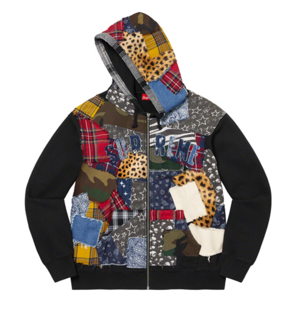 Supreme Patchwork Zip Up Hooded Ｌ 新品-