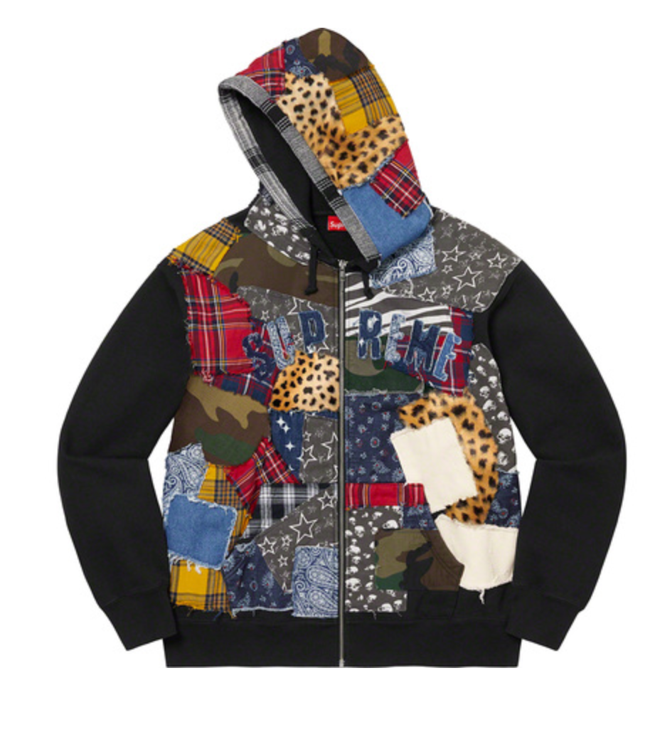 Supreme Patchwork Zip Up Hooded Sweatshirt – GotEmKicks