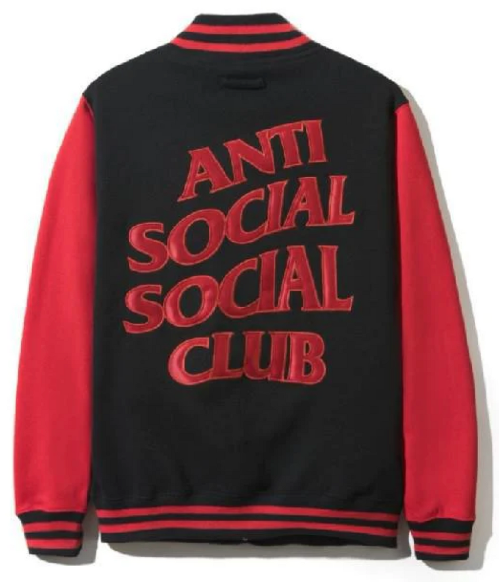 Anti Social 'Dropout' Letterman Jacket (Black/Red) – GotEmKicks