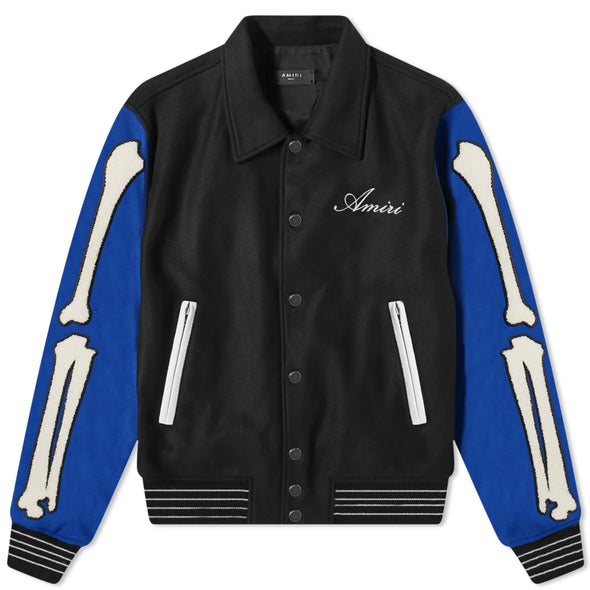 Amiri Bones Varsity Jacket Black & Blue