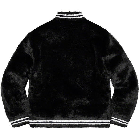Supreme Faux Fur Varsity Jacket 'Black'