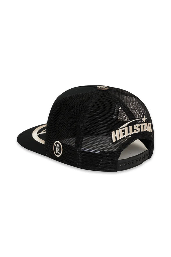 Hellstar BIG LOGO TRUCKER SNAPBACK HAT 'Black'