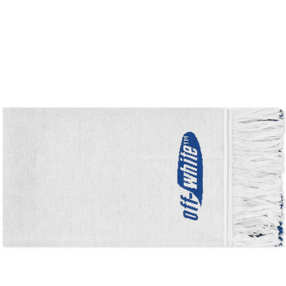 OFF-WHITE SPLIT LOGO SCARF BLUE & WHITE