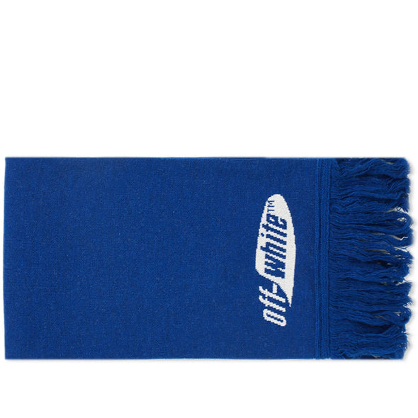 OFF-WHITE SPLIT LOGO SCARF BLUE & WHITE