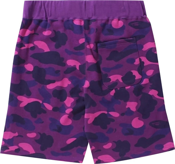 BAPE Color Camo Shark Sweat Shorts 'Purple'
