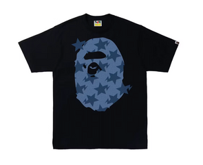 BAPE Denim Sta Pattern Big Ape Head Tee