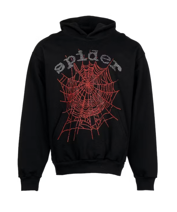 Sp5der OG Rhinestone Hoodie 'Black'