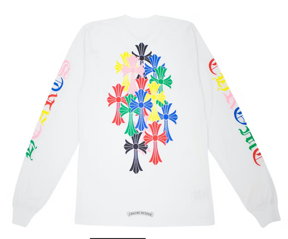 Chrome Hearts Multi Color Cross Cemetery L/S T-shirt White