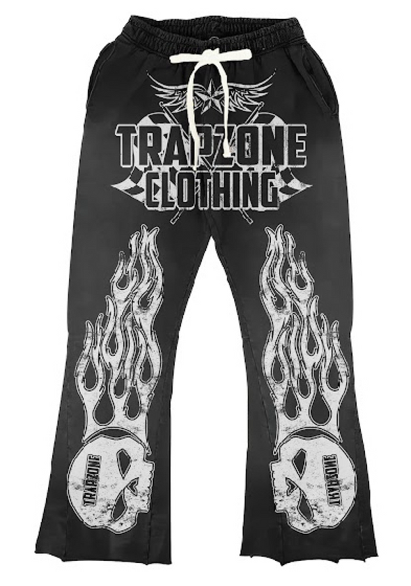TrapZone WorldWide Black Flare Sweatpants