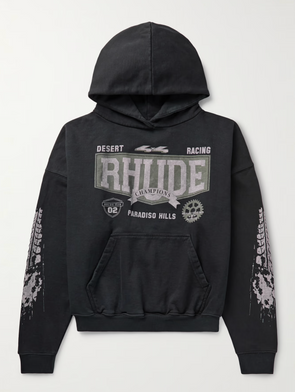 RHUDE 4x4 Logo-Print Cotton-Jersey Hoodie