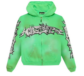 Hellstar Green Graffiti Hoodie