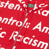 Denim Tears Systemic Racism Controls America Zip Up Hoodie Red