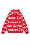 Denim Tears Systemic Racism Controls America Zip Up Hoodie Red