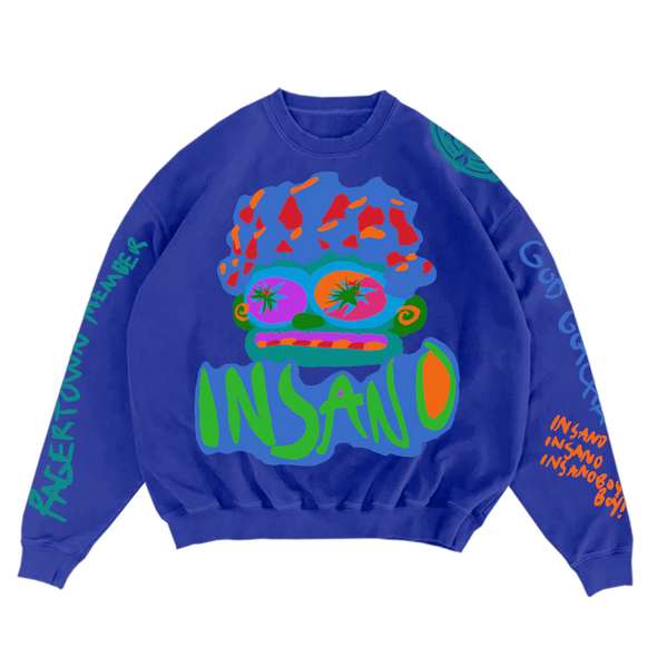 Kid Cudi NSANO SKETCH CREWNECK Electric Royal