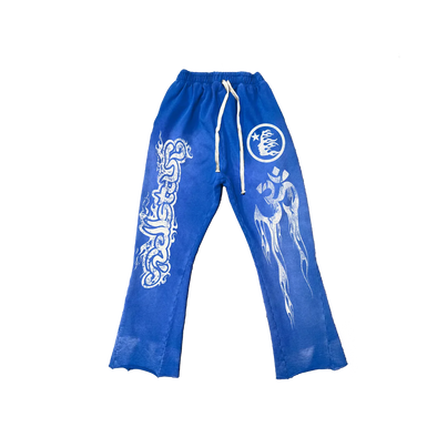 HELLSTAR STUDIOS FLARED SWEATPANTS VINTAGE BLUE