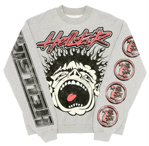 Hellstar Studios 'Records' Crewneck Sweatshirt Heather Grey