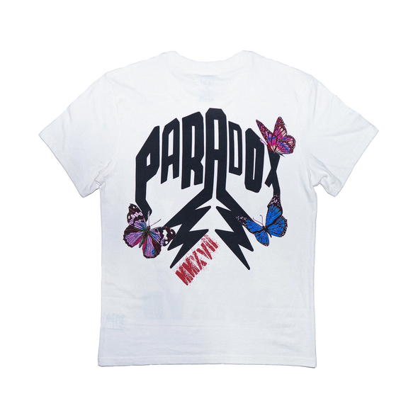 PRDX "BUTTERFLY" LIGHTNING ARC LOGO TEE (WHITE)