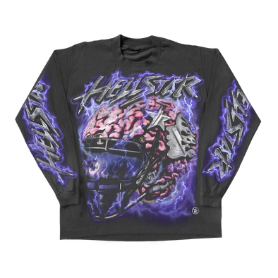 Hellstar Records Brain Helmet L/S Washed Black