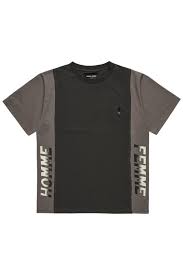 Homme Femme PANELED PENDANT TEE BLACK