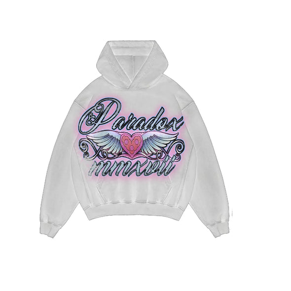 "PARADOX OF LOVE" PULL-OVER HOODIE (WHITE)