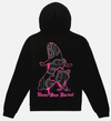 Bananas Monkey Paisley Black/Pink Hooded Sweatshirt