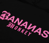 Bananas Monkey Paisley Black/Pink Hooded Sweatshirt