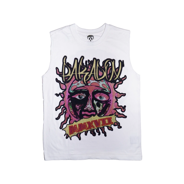 "PARADOX SUN" SLEEVELESS TEE (WHITE)