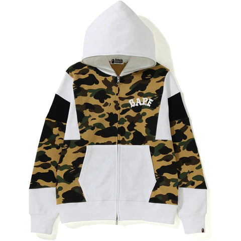 Bape 1ST CAMO COLOR BLOCK FULL ZIP HOODIE MENS