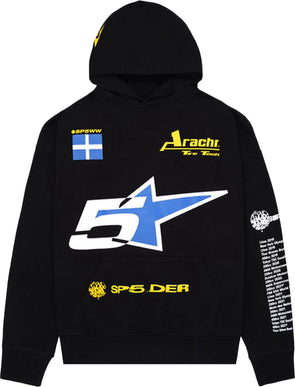 Sp5der Pit Crew Oversized Hoodie 'Black'