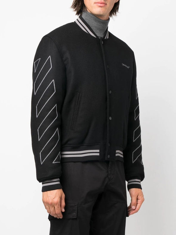 Off-White Diag Varsity Jacket Black