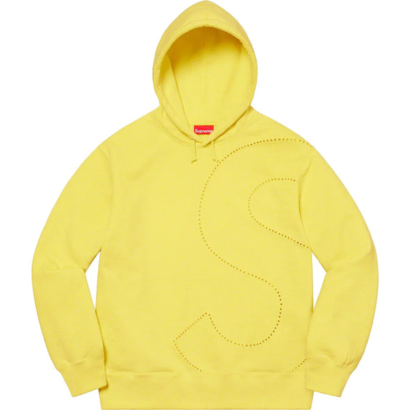 Supreme Laser Cut S Logo Hooded Sweatshirt Light Lemon SS21