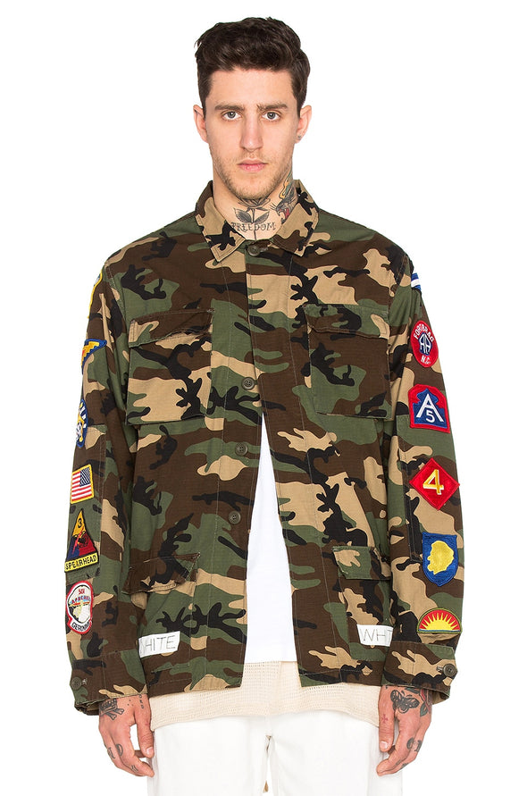 OFF-WHITE SAHARIANA Patches Camo JACKET