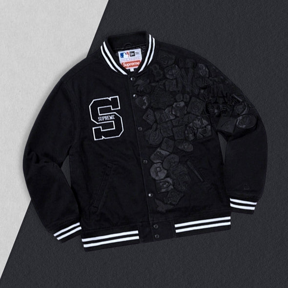 Supreme New Era MLB Varsity Jacket (Black)