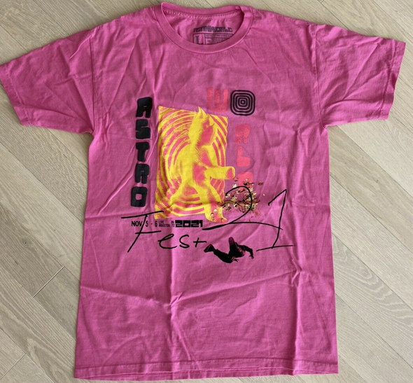 Travis Scott Astro World/Fest T-Shirt Exclusive Pink 2021