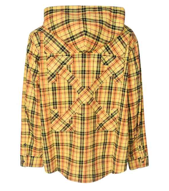 Off-White Yellow Checkered Hooded Shirt