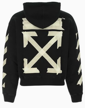 OFF-WHITE Gold Color Rubber Strap Arrow Zip Up Hoodie Black