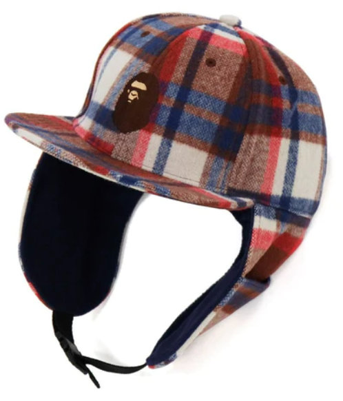 Bape Check Earmuff Cap (Red)