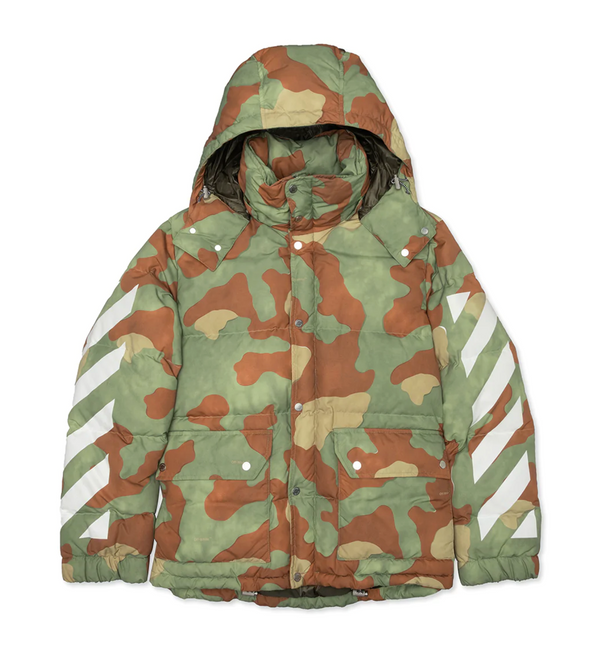 OFF-WHITE C/O VIRGIL ABLOH DIAG CAMO DOWN JACKET - CAMO