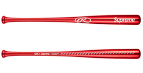 Supreme Rawlings Chrome Maple Wood Baseball Bat Red