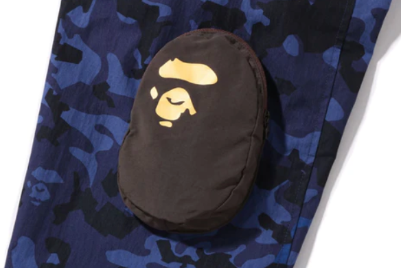 Bape Blue CAMO MULTI POCKET HOODIE JACKET