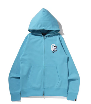 Bape Sax Blue MARBLE CAMO LIQUID COLLEGE FULL ZIP HOODIE