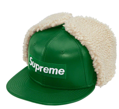 Supreme Leather Earflap New Era Green