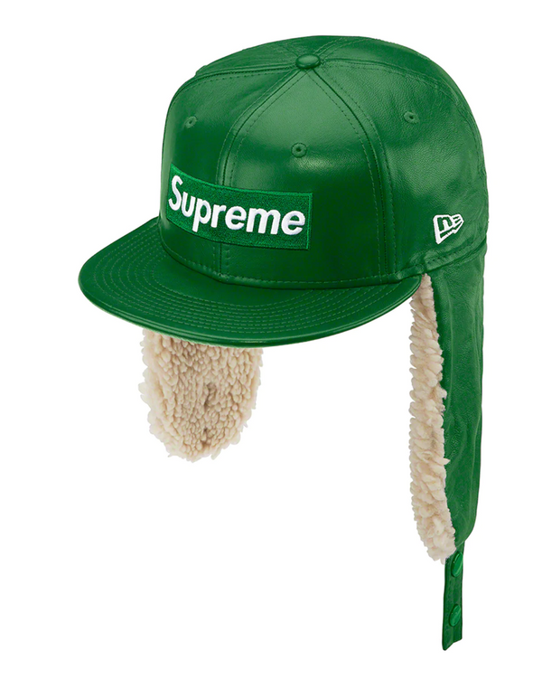 Supreme Leather Earflap New Era Green