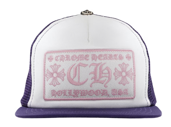 Chrome Hearts CH Hollywood Trucker Hat Purple