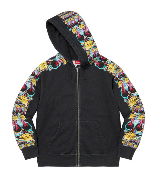 Supreme Skulls Zip Up Hooded Sweatshirt