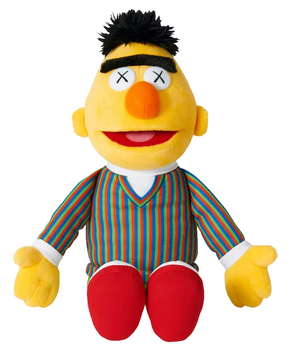 KAWS Sesame Street Uniqlo Bert Plush Toy Yellow