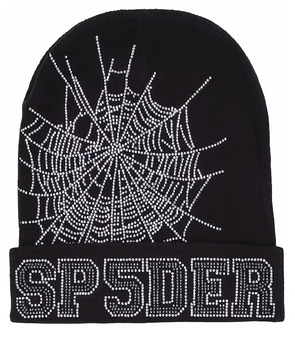 Sp5der Rhinestone Web Beanie