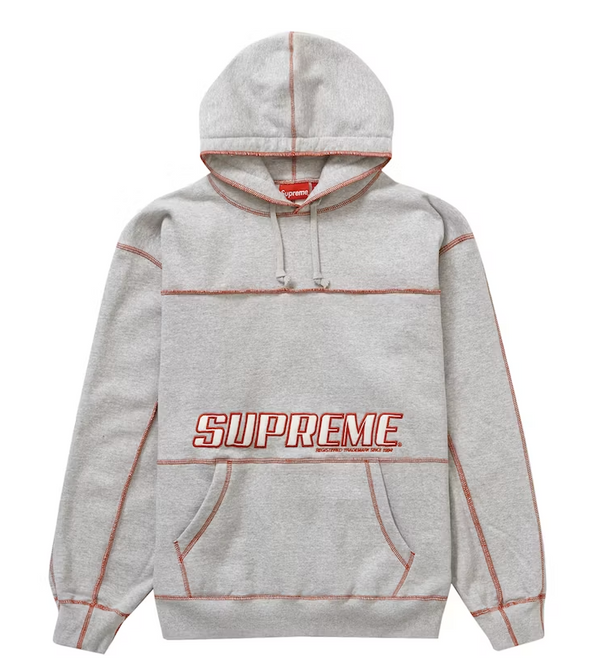 Supreme Coverstitch Hooded Sweatshirt Heather Grey SS22