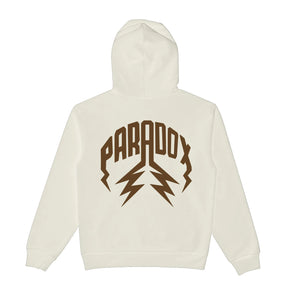 Paradox"NEUTRAL TONE" LIGHTNING ARC LOGO PULL-OVER HOODIE (CREAM)