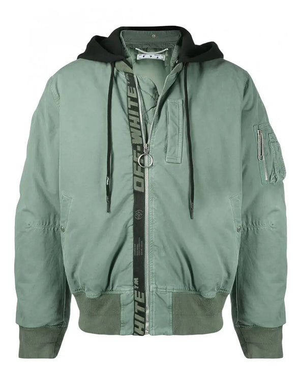 Men's Off-white Arrow Vintage Bomber Jacket Green